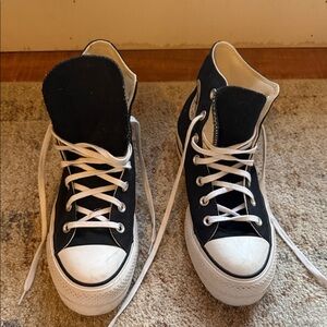 Converse High-Top Black and White Platforms